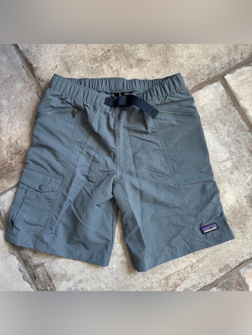Patagonia Kid’s Slate Blue Elastic-Waist Adventure Shorts